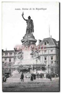 Paris Postcard Old Statue of the Republic