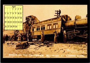 Calendar Card April 1987 Wreck Of The Columbia Train