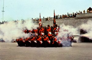 Canada - ON, Kingston. Old Fort Henry Guard Firing from Rallying Square