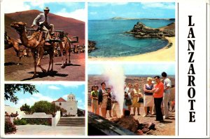 Lanzarote Canary Islands Spain Scenic Attractions c1973 Multi View Postcard