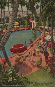 Vintage Postcard 1953 Glamorous Resort Life Miami Beach Florida Gulf Stream Pub.