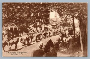 CARTHAGE NY US CAVALRY STATE STREET ANTIQUE POSTCARD