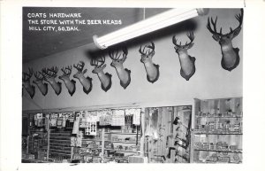 Real Photo, RPPC, Coats Hardware, Deer Heads, Hill City SD, Old Postcard