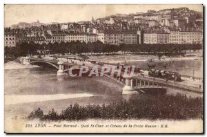 Lyon Old Postcard Bridge morand Quai St Clair hillside of the Croix Rousse