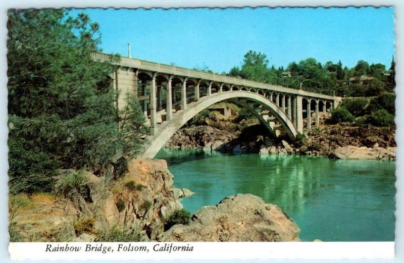 FOLSOM, California CA ~ RAINBOW BRIDGE Sacramento County c1970s 4 x 6 Postcard