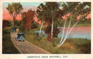 Vintage Postcard Greetings From Mitchell Indiana Roadways Attraction B. H. Grime