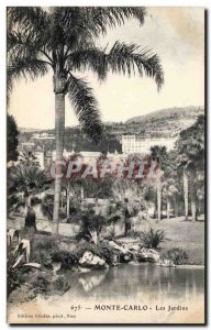 Old Postcard Monaco Monte Carlo gardens