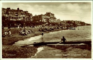 RPPC Beach Sunbathers Westcliff-on-Sea England Valentine's Real Photo Postcard