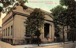 HAGERSTOWN, MD Maryland   WASHINGTON COUNTY FREE LIBRARY  c1910's Postcard