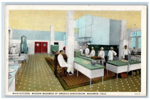 Woodmen Colorado CO Postcard Main Kitchen Modern Woodmen America Sanatorium 1920