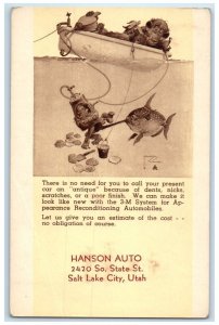 c1910's Hanson Auto Salt Lake City Utah UT, Monkey Bathtub Car Antique Postcard