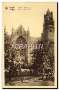 Postcard Old Bruges Cathedrale Saint Sauveur