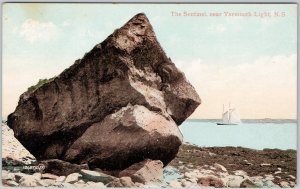 Vintage The Sentinel Rock Near Yarmouth Light Nova Scotia Unused Postcard H80