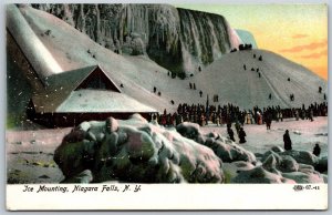 Vtg Niagara Falls New York NY Ice Mound Mounting 1907 Old Card View Postcard