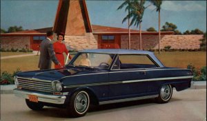 1963 Chevy II Nova 400 Sport Coupe Super-Sport Car Ad Advertising Postcard