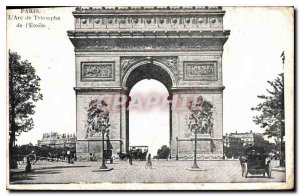 Old Postcard Paris Arc de Triomphe Etoile