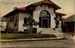 View of Carnegie Library, Palo Alto CA c1908 Vintage Postcard Q46