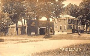 Strong ME Richards Garage Socony Gas Pumps Dirt Street View RPPC Postcard