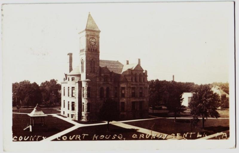 1910 GRUNDY CENTER Iowa Ia Real Photo RPPC Postcard County Court House