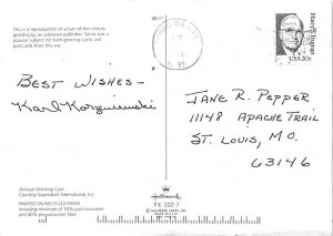 A Merry Christmas, Antique Greeting Card 