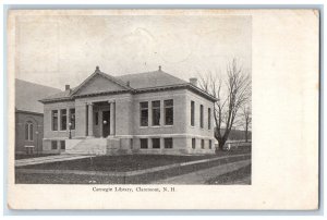 c1905 Carnegie Library Claremont New Hampshire NH Antique Unposted Postcard