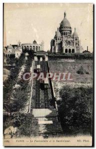 Paris - 18 - The Sacred Heart - The funicular - Old Postcard