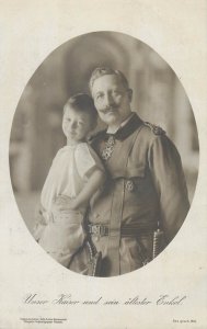 Emperor Wilhelm II and His Eldest Grandson Enkel Germany Royal Family 1910 