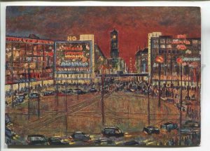 480821 East Germany GDR Oskar Nerlinger Berlin Alexanderplatz in the evening