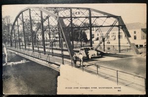 Vintage Postcard 1940's Bridge over Kennebec River, Skowhegan, Maine (ME)