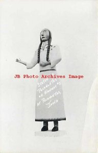 IA, Pocahontas, Iowa, RPPC, Statue of Pocahontas on Highway 3