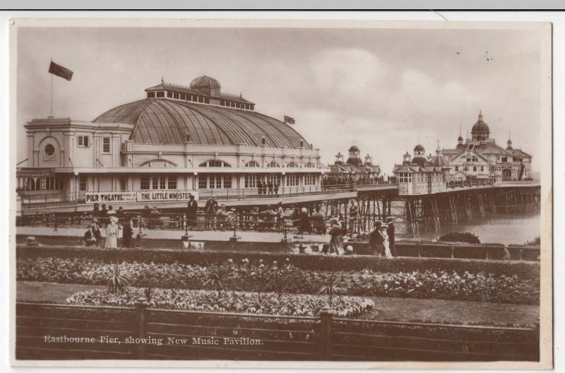 Sussex; Eastbourne Pier, Showing New Music Pavilion RP PPC, Unposted, c 1930's 