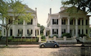 MA - Nantucket Island. Portico Houses on Main Street