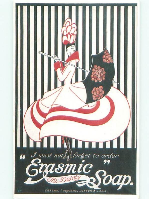 Reproduction Reprint POSTCARD AD - ERASMIC DAINTY SOAP AC7379