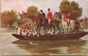 Hunting Sports With Horses And Dogs Boat Vintage Postcard 03.63