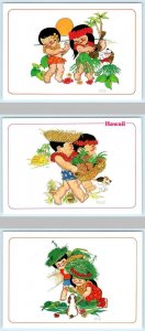 3 - 4x6 Postcards HAWAII'S KEIKIS Children & Dog KEONI Artist Signed