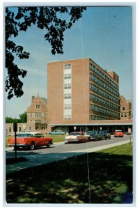 c1960's Ball Memorial Hospital Building Scene Muncie IN Unposted Cars Postcard