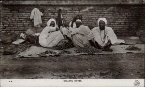 Sudan Sudanese Men Selling Dates at Market Vintage Real Photo Postcard