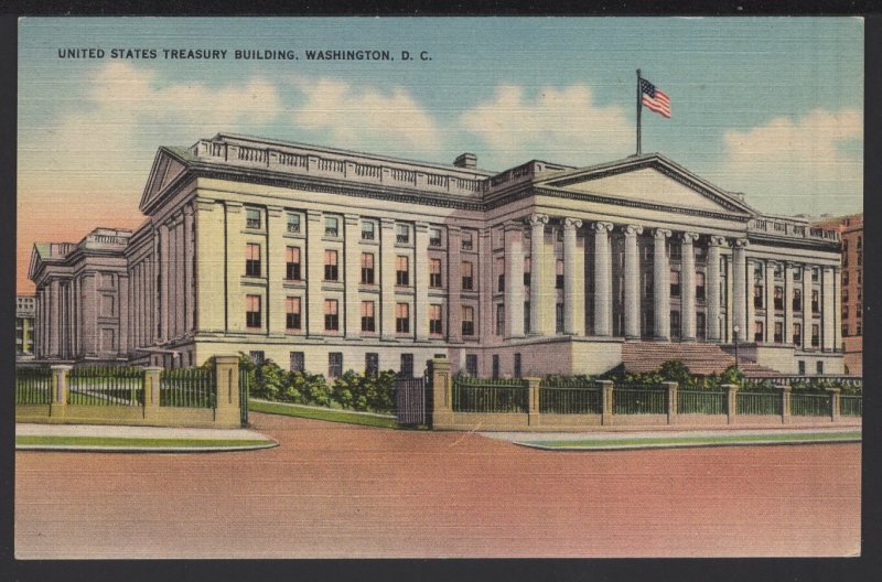 DC WASHINGTON United States Treasury Building - A Colourpicture ~ Linen