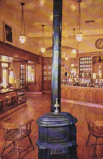 Pot Bellied Stove And Hanging Chandeliers Set The Mood Of Upjohn Company's Ol...