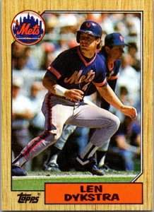 1987 Topps Baseball Card Len Dykstra New York Mets sk3274