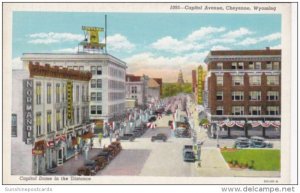 Wyoming Cheyenne Capitol Avenue Showing Capitol Dome In The Distamce