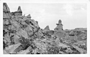 NORTH DAKOTA BADLANDS~CATHEDRAL BUTTES~1920s REAL PHOTO POSTCARD