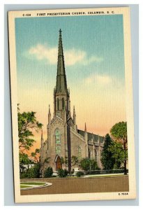 Vintage 1940's Postcard First Presbyterian Church Columbia South Carolina