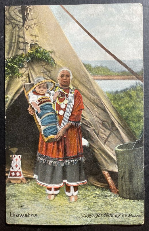 1910s USA Picture Postcard Cover Native American Indian Old Nokomis W Hiawatha