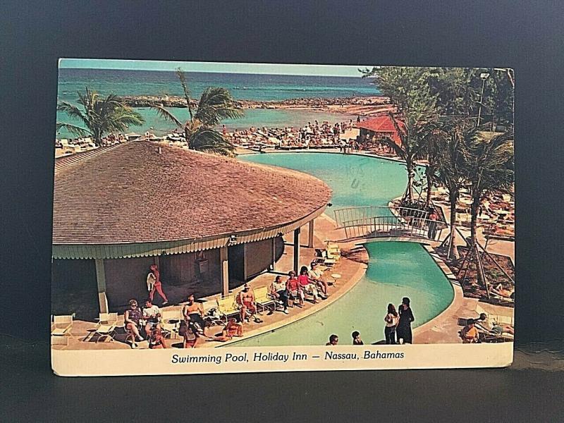 Postcard Swimming Pool at Holiday Inn in Nassau, Bahamas.  4x6      U7