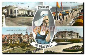 Modern Postcard Souvenir Deauville Casino Beach and the bar of the Sun The No...