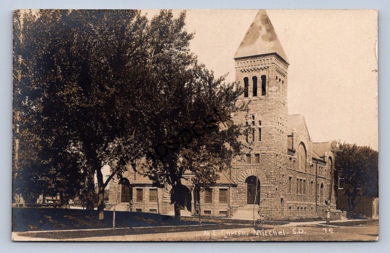 K5/ Mitchell South Dakota Postcard RPPC c1910 M.E. Church Building  335