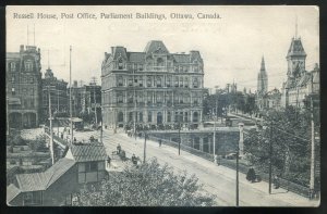 dc402 - OTTAWA Ontario Postcard 1910s Russell House Post Office Parliament