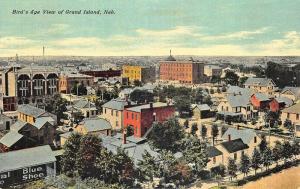 Bird's Eye View of Downtown Grand Island NE Postcard