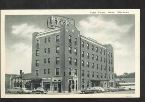 VINITA OKLAHOMA DOWNTOWN HOTEL VINITA OLD CARS VINTAGE POSTCARD